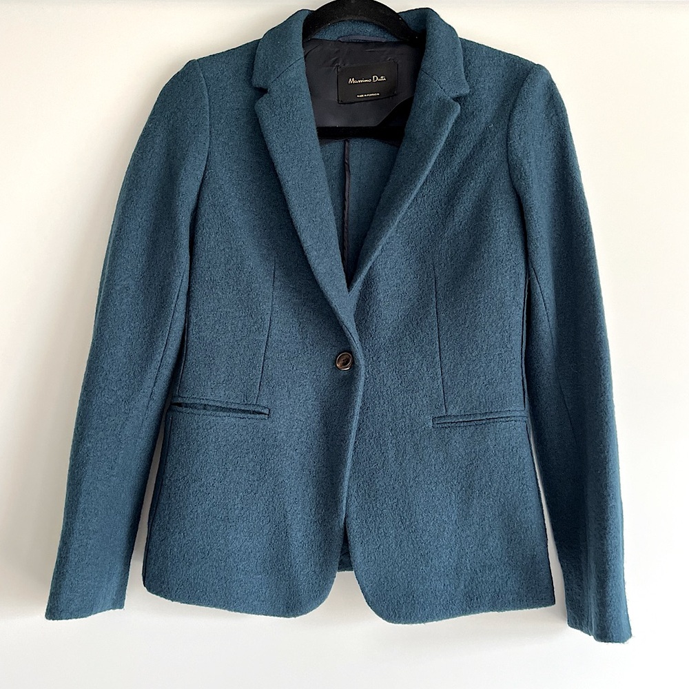 Massimo Dutti Topaz Boiled Wool Jacket Size US 6